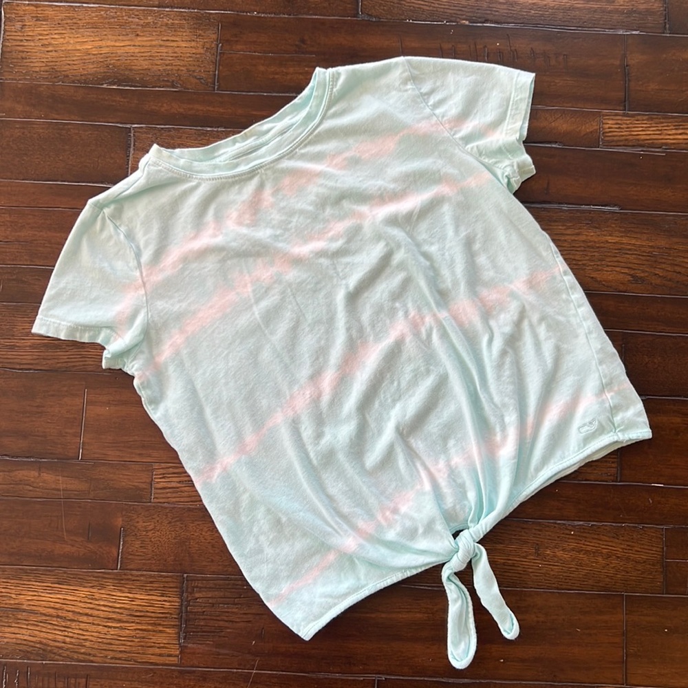 Girls Vineyard Vines Teal T Size Large - Tie Front
